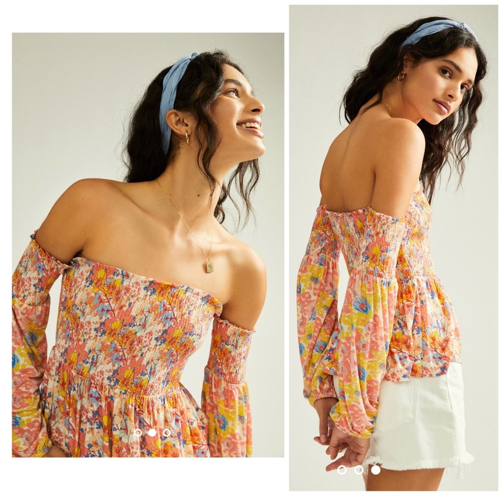 Anthropologie Multicolor Off-Shoulder Blouse